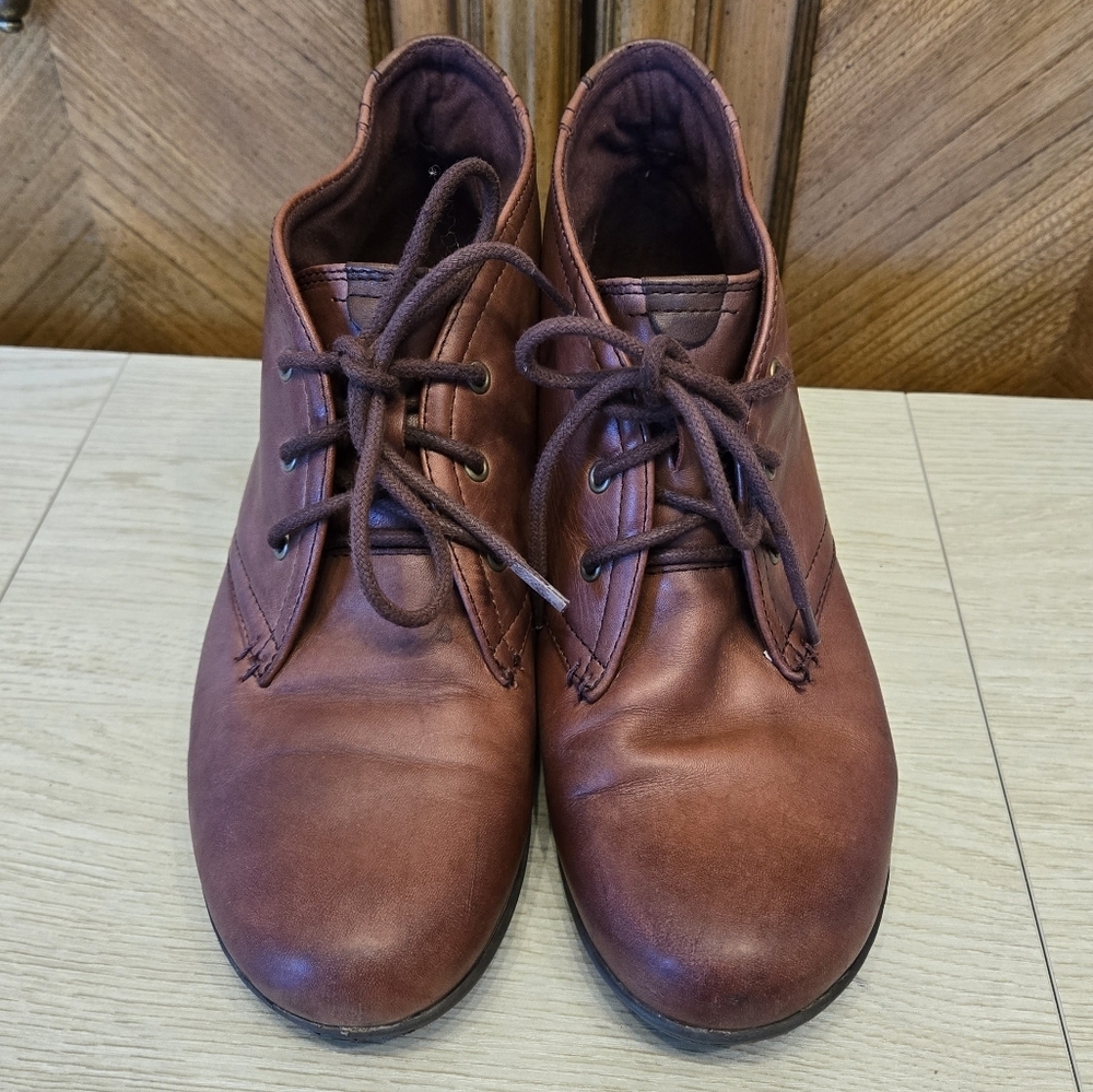 Rockport Aria Wine Leather Ankle Booties - Cobb Hill Collection